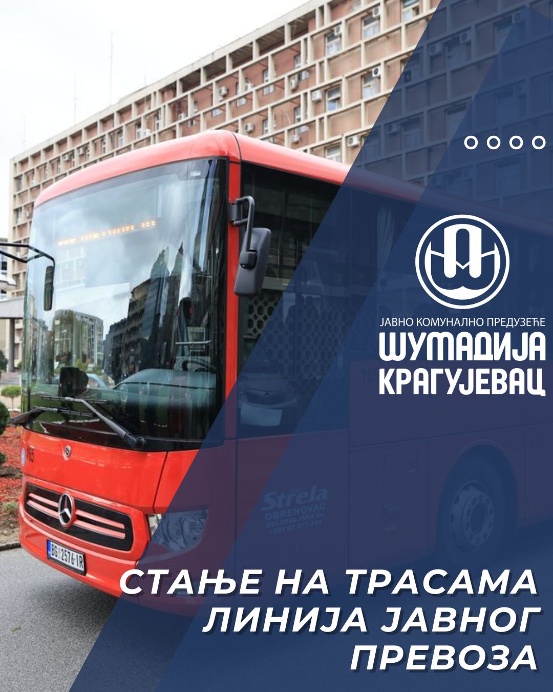 Stanje na trasama linija javnog prevoza sa presekom u 09:00 časova